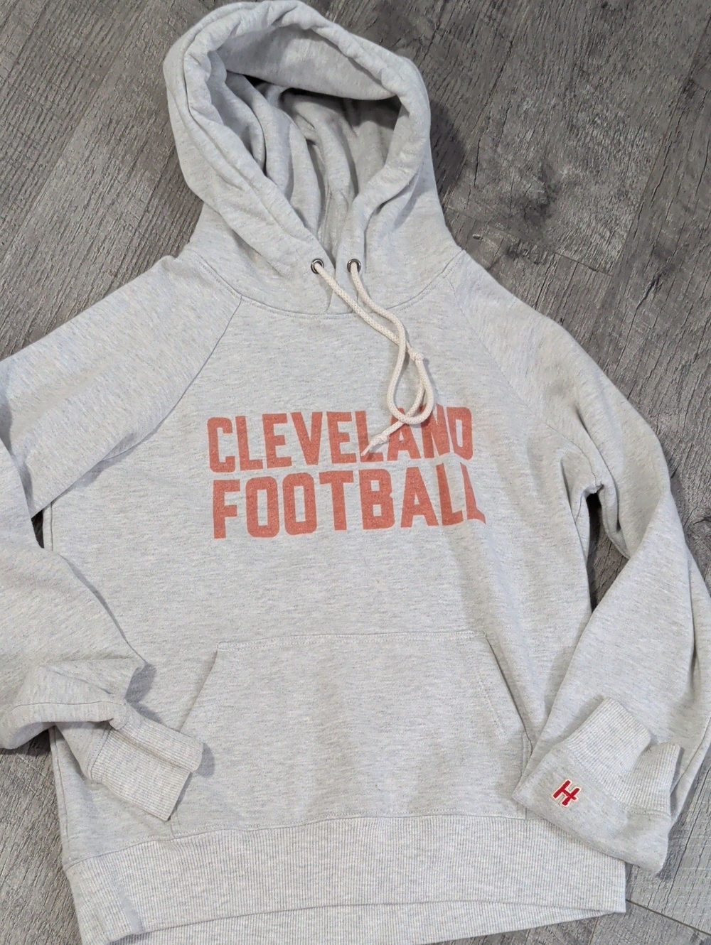 HOMAGE Light Gray Hoodie with Orange 'Cleveland Football' Text